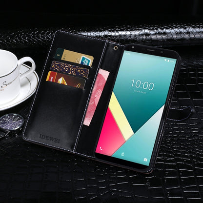 For Wiko Y61 idewei Crocodile Texture Horizontal Flip Leather Case with Holder & Card Slots & Wallet(Black) by idewei