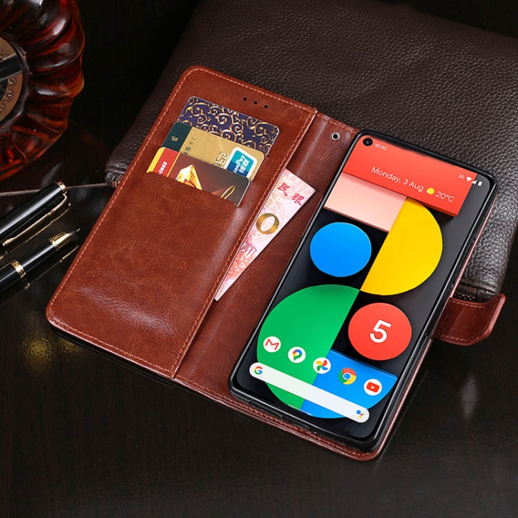 For Google Pixel 4a 5G idewei Crazy Horse Texture Horizontal Flip Leather Case with Holder & Card Slots & Wallet(Red) by idewei