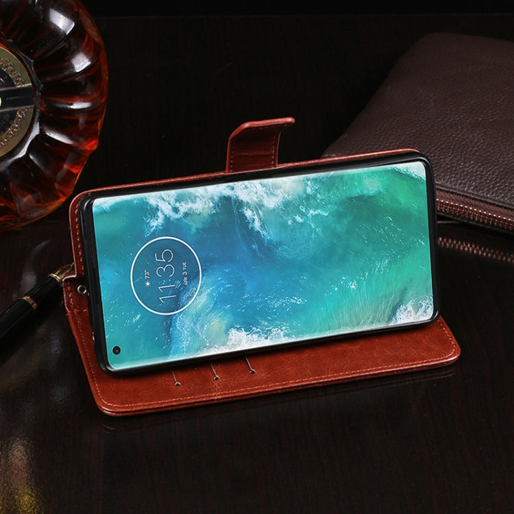 For Motorola Edge+ idewei Crazy Horse Texture Horizontal Flip Leather Case with Holder & Card Slots & Wallet(Red) by idewei