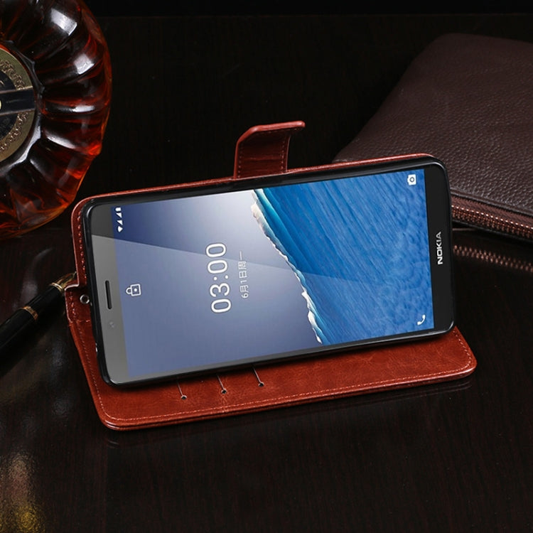 For Nokia C3 idewei Crazy Horse Texture Horizontal Flip Leather Case with Holder & Card Slots & Wallet(Black) by idewei