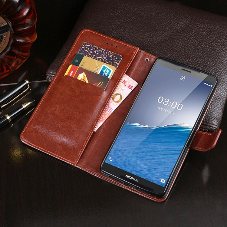 For Nokia C3 idewei Crazy Horse Texture Horizontal Flip Leather Case with Holder & Card Slots & Wallet(Black) by idewei