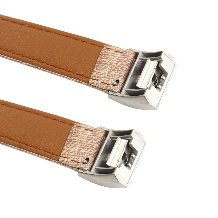 For Fitbit Charge 2 Cowboy Texture Leather Watch Band(Dark Blue) by bashfashion