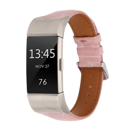 For Fitbit Charge 2 Fresh Style Leather Watch Band(Pink) by bashfashion