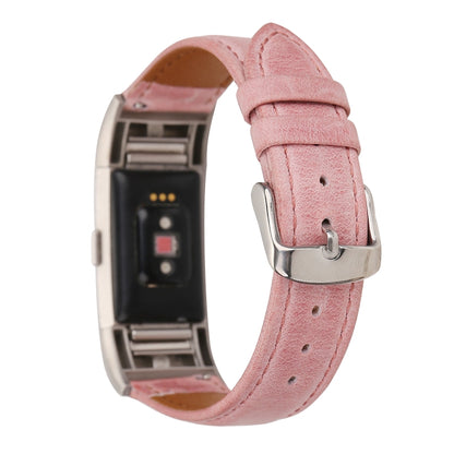 For Fitbit Charge 2 Fresh Style Leather Watch Band(Pink) by bashfashion