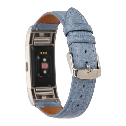 For Fitbit Charge 2 Fresh Style Leather Watch Band(Blue) by bashfashion