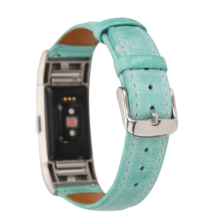 For Fitbit Charge 2 Fresh Style Leather Watch Band(Green) by bashfashion