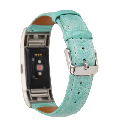 For Fitbit Charge 2 Fresh Style Leather Watch Band(Green) by bashfashion