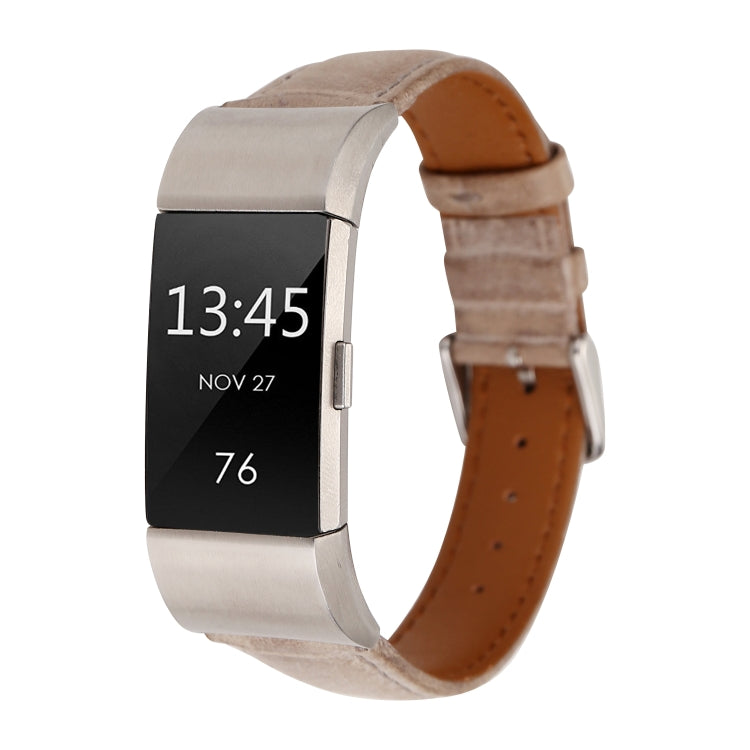 For Fitbit Charge 2 Fresh Style Leather Watch Band(Brown) by bashfashion