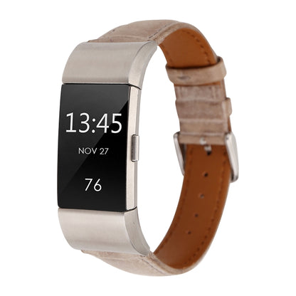 For Fitbit Charge 2 Fresh Style Leather Watch Band(Brown) by bashfashion