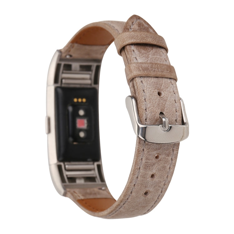 For Fitbit Charge 2 Fresh Style Leather Watch Band(Brown) by bashfashion