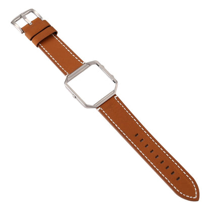 For Fitbit Blaze Calf Leather Watch Band(Brown) by bashfashion