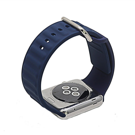 Silicone Watch Band For Apple Watch Ultra 49mm&Watch Ultra 2 49mm / Series 9&8&7 45mm / SE 3&SE 2&6&SE&5&4 44mm / 3&2&1 42mm(Blue) by bashfashion