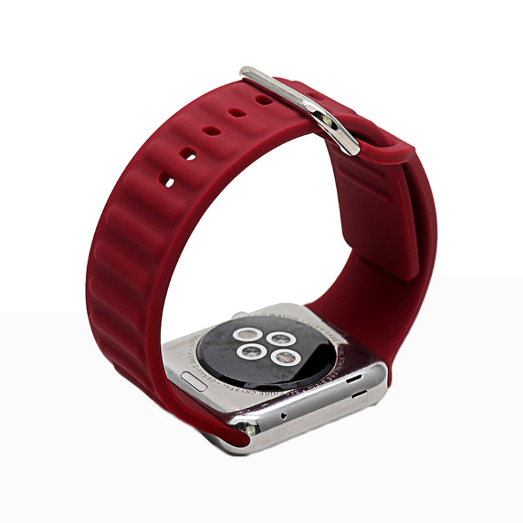 Silicone Watch Band For Apple Watch Series 9&8&7 41mm / SE 3&SE 2&6&SE&5&4 40mm / 3&2&1 38mm(Red) by bashfashion