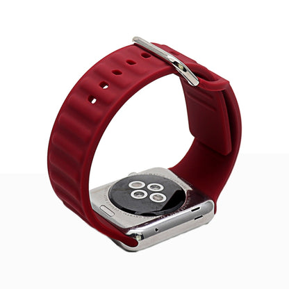 Silicone Watch Band For Apple Watch Series 9&8&7 41mm / SE 3&SE 2&6&SE&5&4 40mm / 3&2&1 38mm(Red) by bashfashion