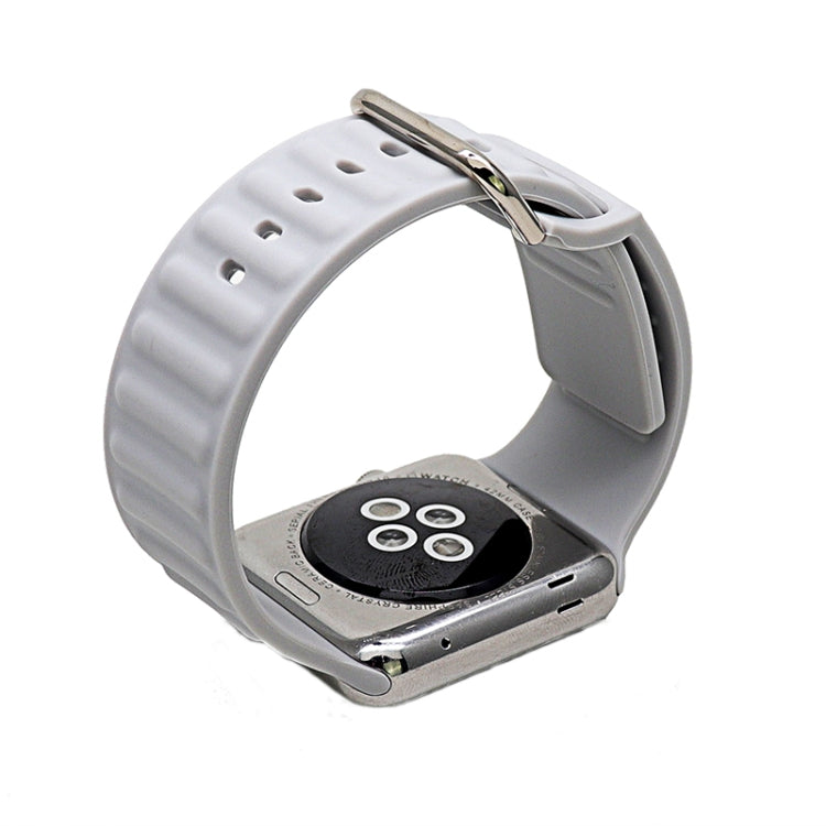 Silicone Watch Band For Apple Watch Series 9&8&7 41mm / SE 3&SE 2&6&SE&5&4 40mm / 3&2&1 38mm(Grey) by bashfashion
