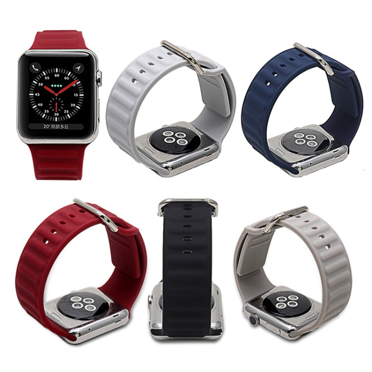 Silicone Watch Band For Apple Watch Series 9&8&7 41mm / SE 3&SE 2&6&SE&5&4 40mm / 3&2&1 38mm(Grey) by bashfashion