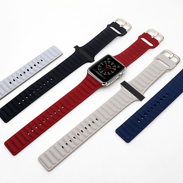 Silicone Watch Band For Apple Watch Series 9&8&7 41mm / SE 3&SE 2&6&SE&5&4 40mm / 3&2&1 38mm(White) by bashfashion