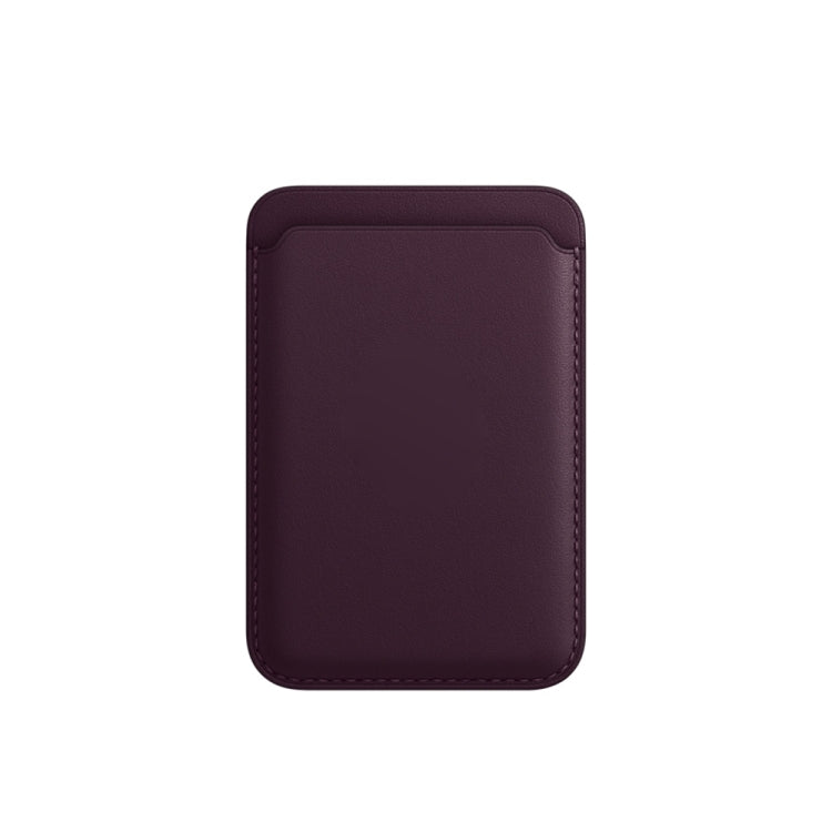 Leather Wallet Pouch Card Holder Magsafing Case for iPhone 17-12 Series (Dark Purple) by bashfashion