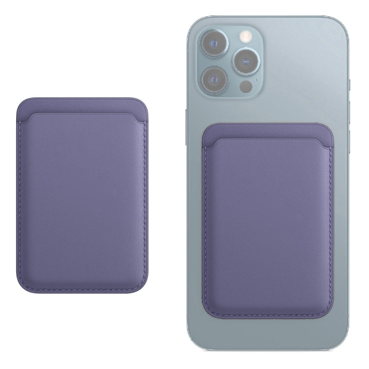 Leather Wallet Pouch Card Holder Magsafing Case for iPhone 17-12 Series (Purple) by bashfashion