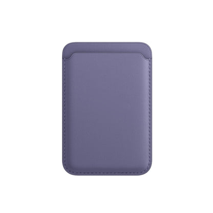 Leather Wallet Pouch Card Holder Magsafing Case for iPhone 17-12 Series (Purple) by bashfashion