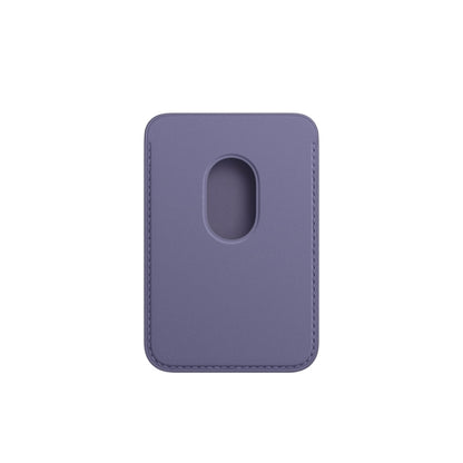 Leather Wallet Pouch Card Holder Magsafing Case for iPhone 17-12 Series (Purple) by bashfashion