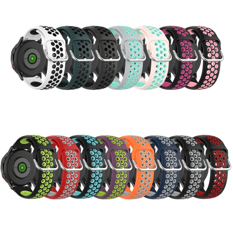 For Samsung Galaxy Watch Active2 44mm Two-color Silicone Watch Band(Black+Grey) by bashfashion