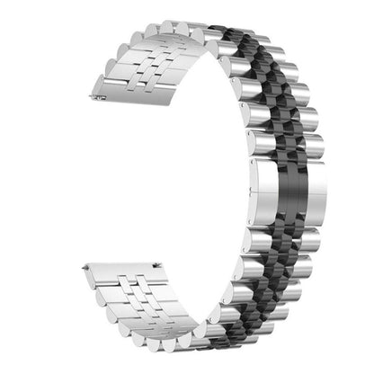 20mm For Samsung Galaxy Watch 3 41mm Five Beads Steel Watch Band(Silver Black) by bashfashion