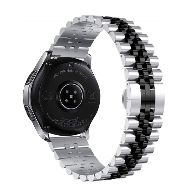 20mm For Samsung Galaxy Watch 3 41mm Five Beads Steel Watch Band(Silver Black) by bashfashion