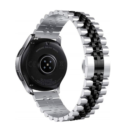 20mm For Samsung Galaxy Watch 3 41mm Five Beads Steel Watch Band(Silver Black) by bashfashion