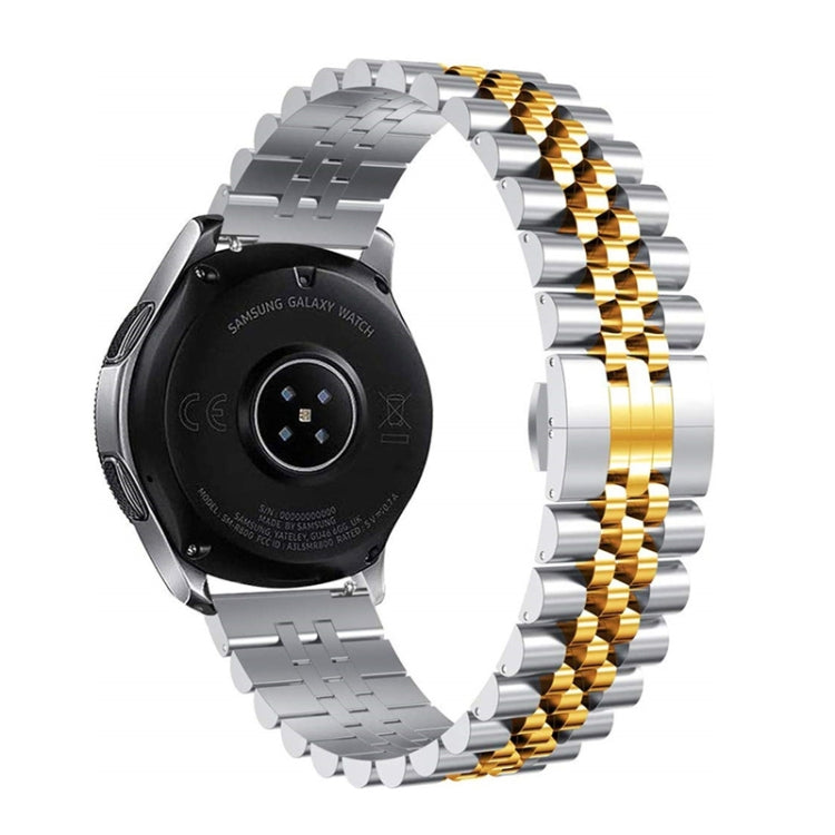 20mm For Samsung Galaxy Watch 3 41mm Five Beads Steel Watch Band(Silver Gold) by bashfashion