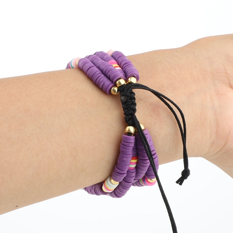 Bohemian Style Soft Ceramic Beaded Strap For Apple Series 7 41mm / 6 & SE & 5 & 4 40mm / 3 & 2 & 1 38mm(Purple) by bashfashion