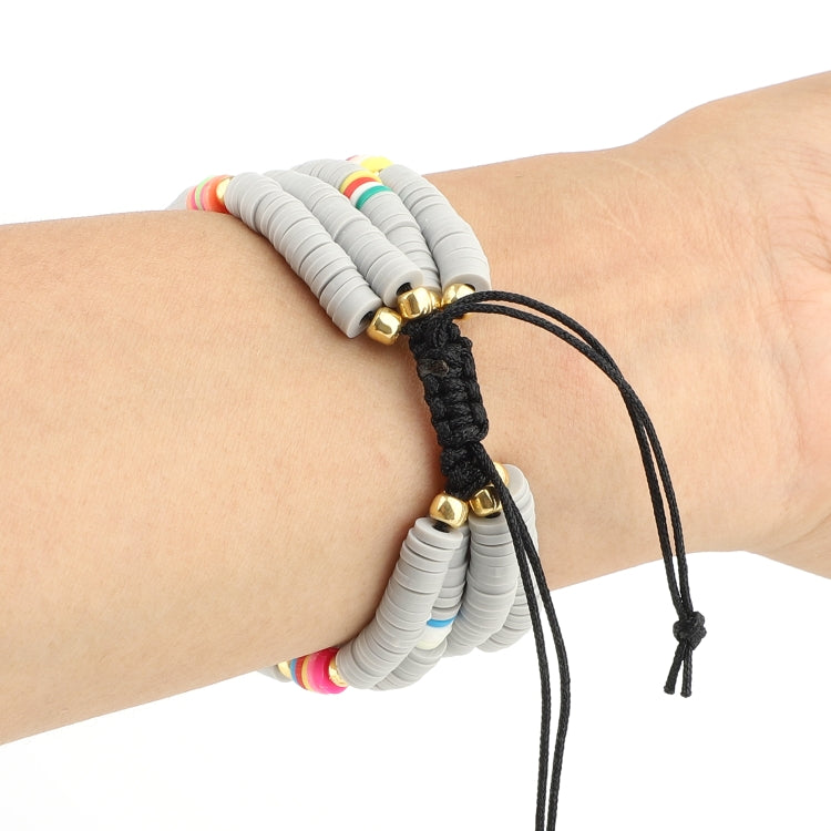 Bohemian Style Soft Ceramic Beaded Strap For Apple Series 7 41mm / 6 & SE & 5 & 4 40mm / 3 & 2 & 1 38mm(Grey) by bashfashion