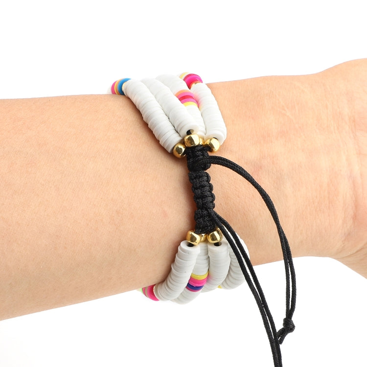 Bohemian Style Soft Ceramic Beaded Strap For Apple Series 7 41mm / 6 & SE & 5 & 4 40mm / 3 & 2 & 1 38mm(White) by bashfashion