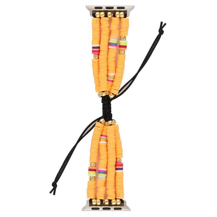 Bohemian Style Soft Ceramic Beaded Strap For Apple Series 7 41mm / 6 & SE & 5 & 4 40mm / 3 & 2 & 1 38mm(Yellow) by bashfashion
