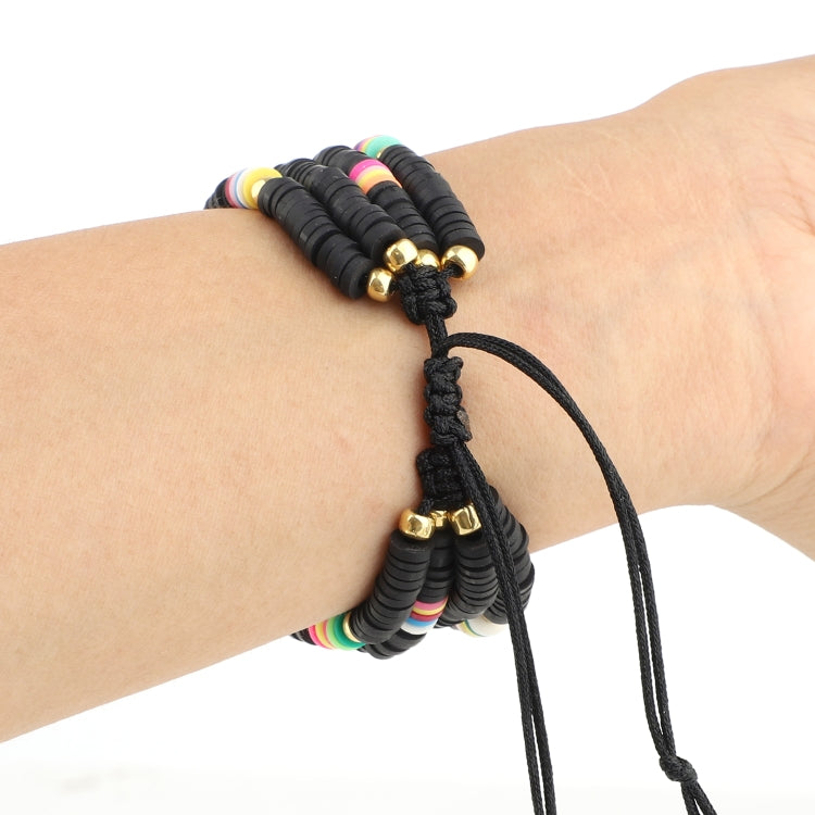 Bohemian Style Soft Ceramic Beaded Strap For Apple Series 7 41mm / 6 & SE & 5 & 4 40mm / 3 & 2 & 1 38mm(Black) by bashfashion