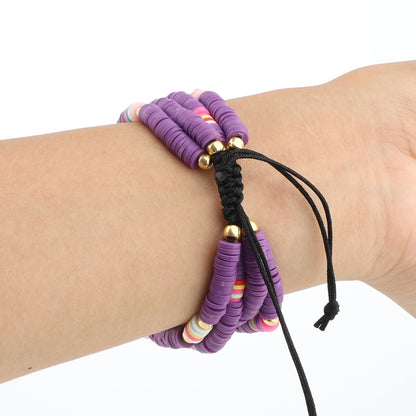 Bohemian Style Soft Ceramic Beaded Strap For Apple Series 7 45mm / 6 & SE & 5 & 4 44mm / 3 & 2 & 1 42mm(Purple) by bashfashion