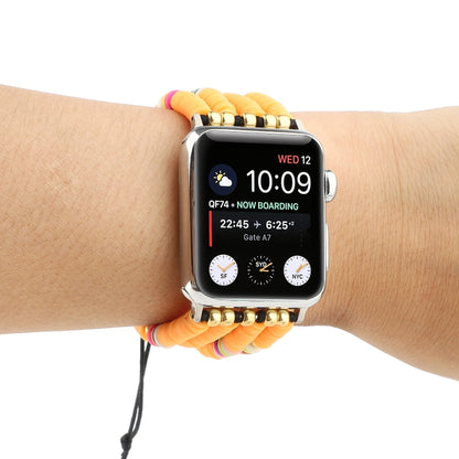 Bohemian Style Soft Ceramic Beaded Strap For Apple Series 7 45mm / 6 & SE & 5 & 4 44mm / 3 & 2 & 1 42mm(Yellow) by bashfashion