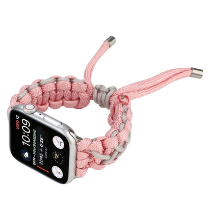 Braided Umbrella Cord Strap For Apple Series 7 41mm / 6 & SE & 5 & 4 40mm / 3 & 2 & 1 38mm(Pink) by bashfashion