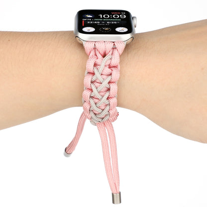 Braided Umbrella Cord Strap For Apple Series 7 41mm / 6 & SE & 5 & 4 40mm / 3 & 2 & 1 38mm(Pink) by bashfashion