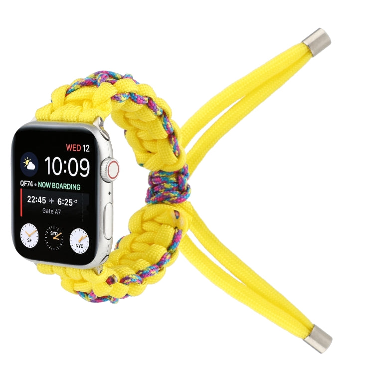 Braided Umbrella Cord Strap For Apple Series 7 41mm / 6 & SE & 5 & 4 40mm / 3 & 2 & 1 38mm(Yellow) by bashfashion