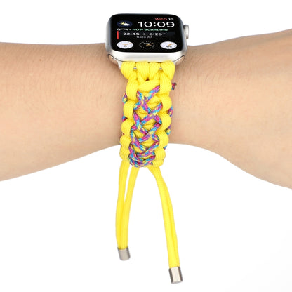 Braided Umbrella Cord Strap For Apple Series 7 41mm / 6 & SE & 5 & 4 40mm / 3 & 2 & 1 38mm(Yellow) by bashfashion