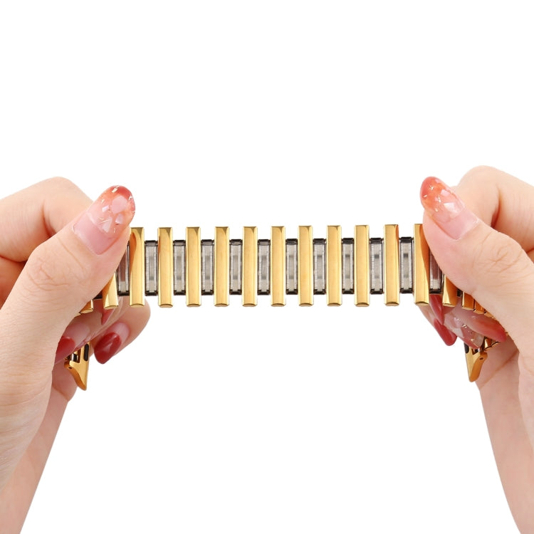 Elastic Aluminum Watch Band For Apple Watch Series 9&8&7 41mm / SE 3&SE 2&6&SE&5&4 40mm / 3&2&1 38mm(Gold) by bashfashion