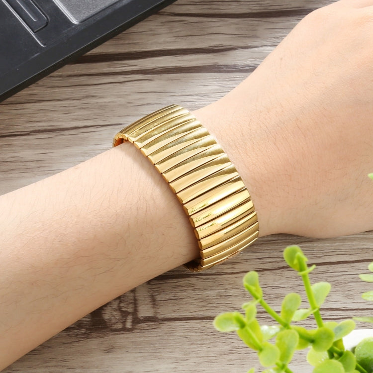 Elastic Aluminum Watch Band For Apple Watch Series 9&8&7 41mm / SE 3&SE 2&6&SE&5&4 40mm / 3&2&1 38mm(Gold) by bashfashion