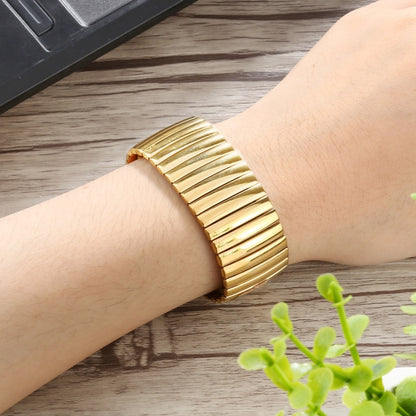 Elastic Aluminum Watch Band For Apple Watch Series 9&8&7 41mm / SE 3&SE 2&6&SE&5&4 40mm / 3&2&1 38mm(Gold) by bashfashion