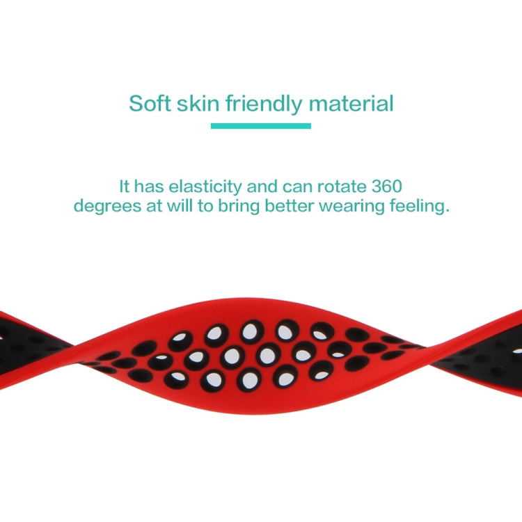 Elastic Silicone Watch Band For Apple Watch Series 7 41mm / 6 & SE & 5 & 4 40mm / 3 & 2 & 1 38mm, Length:150mm(Red Black) by bashfashion