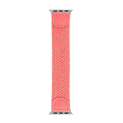 Nylon + Leather Braided Watch Band For Apple Watch Ultra 49mm&Watch Ultra 2 49mm / Series 9&8&7 45mm / SE 3&SE 2&6&SE&5&4 44mm / 3&2&1 42mm, Size:S(Rose Red) by bashfashion