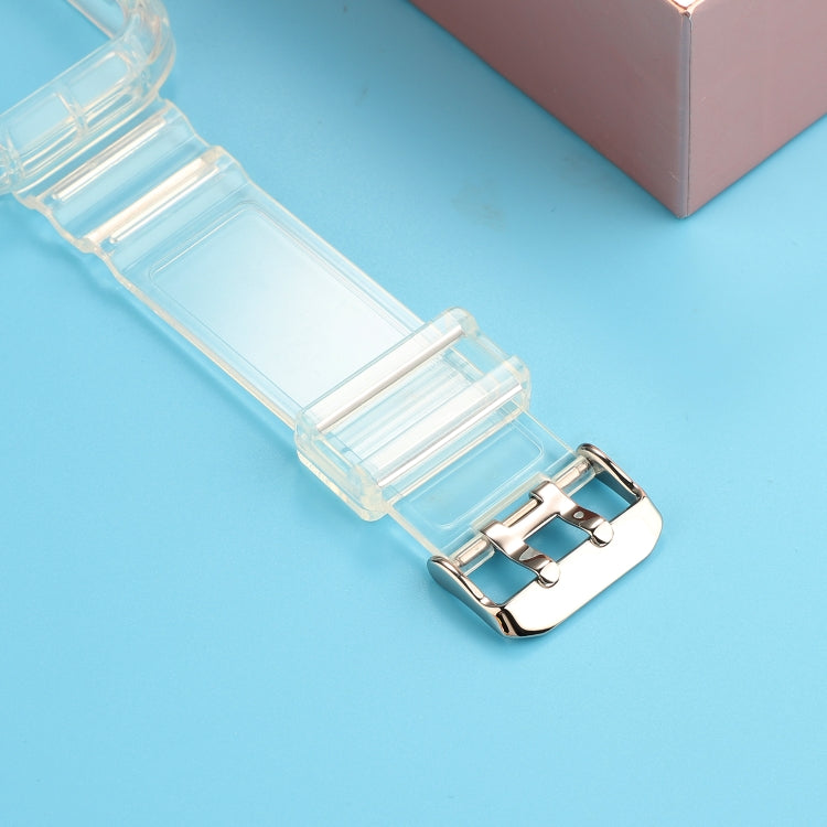 Transparent TPU Integrated Watch Band For Apple Watch Series 9&8&7 41mm / SE 3&SE 2&6&SE&5&4 40mm / 3&2&1 38mm(White) by bashfashion