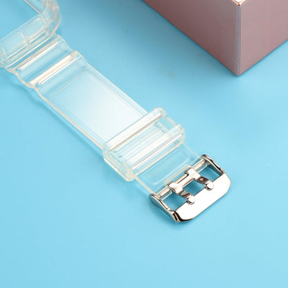 Transparent TPU Integrated Watch Band For Apple Watch Series 9&8&7 41mm / SE 3&SE 2&6&SE&5&4 40mm / 3&2&1 38mm(White) by bashfashion