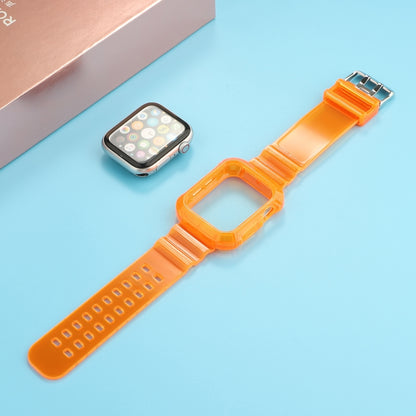 Transparent TPU Integrated Watch Band For Apple Watch Series 7 45mm / 6 & SE & 5 & 4 44mm / 3 & 2 & 1 42mm(Orange) by bashfashion
