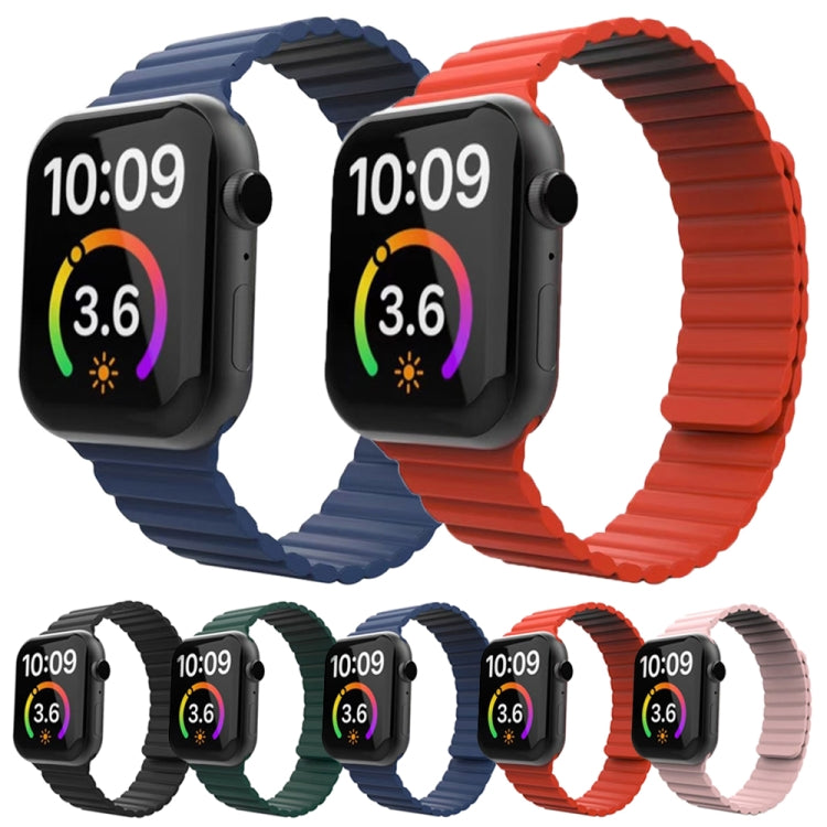 Magnetic Loop Watch Band For Apple Watch Series 7 45mm / 6 & SE & 5 & 4 44mm / 3 & 2 & 1 42mm(Red) by bashfashion